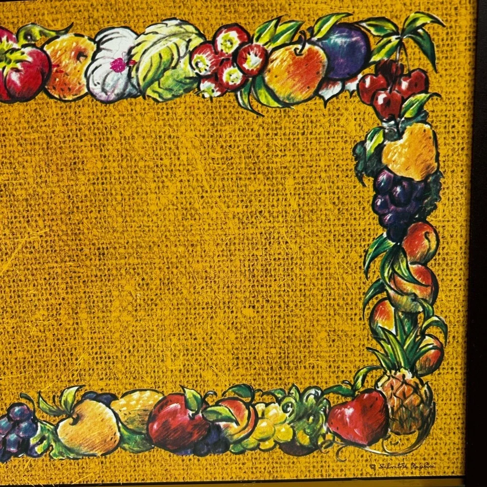 Vintage Warm-O-Tray Food Warming Tray Fruit Print Mid Century Kitchen Decor